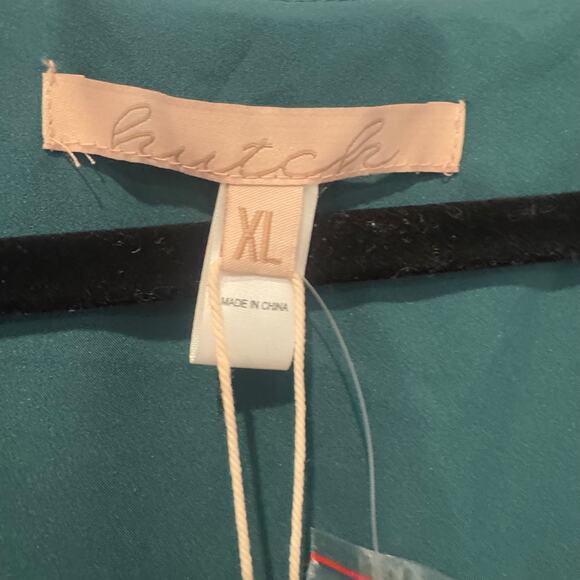 Hutch Women's Floral V-Neck Beck Maxi Wrap Dress Cap Sleeves Green Size XL NWT - Picture 12 of 12